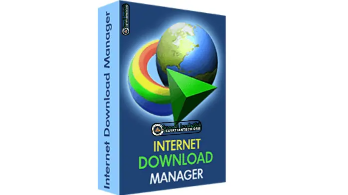 أيقونة برنامج Internet Download Manager، التي تحتوي على سهم أزرق وشريط تقدم التنزيل، ترمز إلى التنزيلات السريعة للملفات