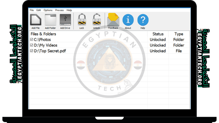 برنامج إخفاء الملفات وقفل المجلدات