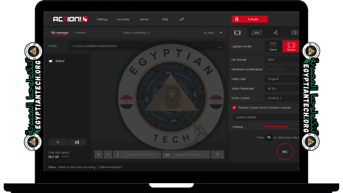 تحميل برنامج اكشن لتصوير